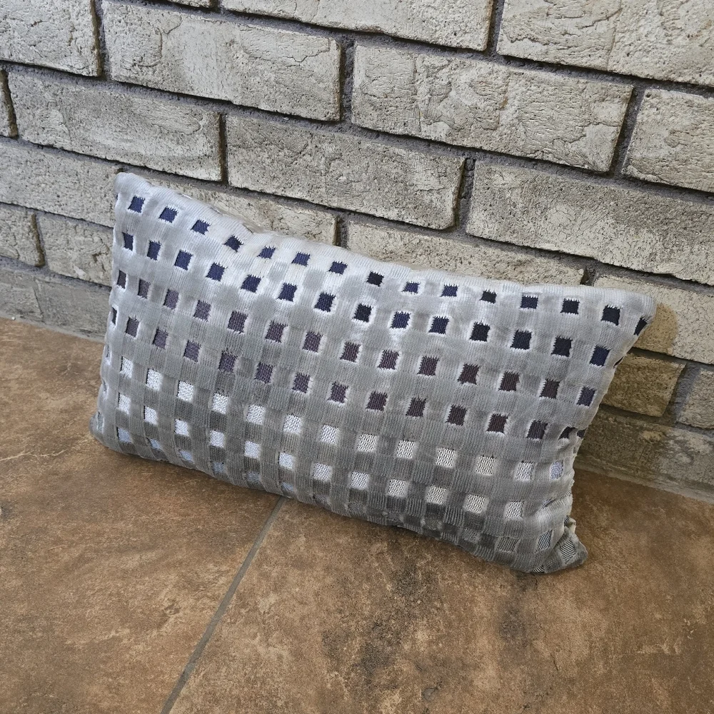 Grey Squared Design Decor Pillow
